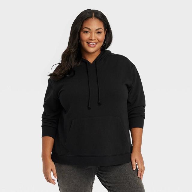 Womens Fleece Hoodie Sweatshirt - Ava & Viv Black XXL Product Image