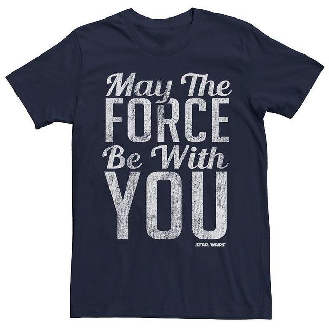 Mens Star Wars May The Force Be With You Short Sleeve Tee Blue Product Image