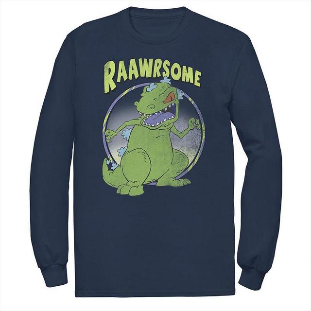 Mens Rugrats Reptar Raawrsome Long Sleeve Tee Blue Product Image