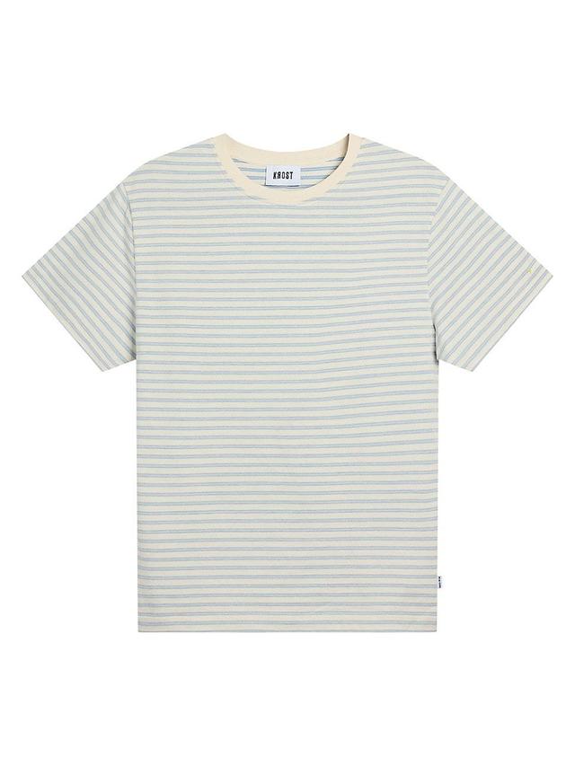 Mens Blue Striped Short Sleeve Tee Product Image